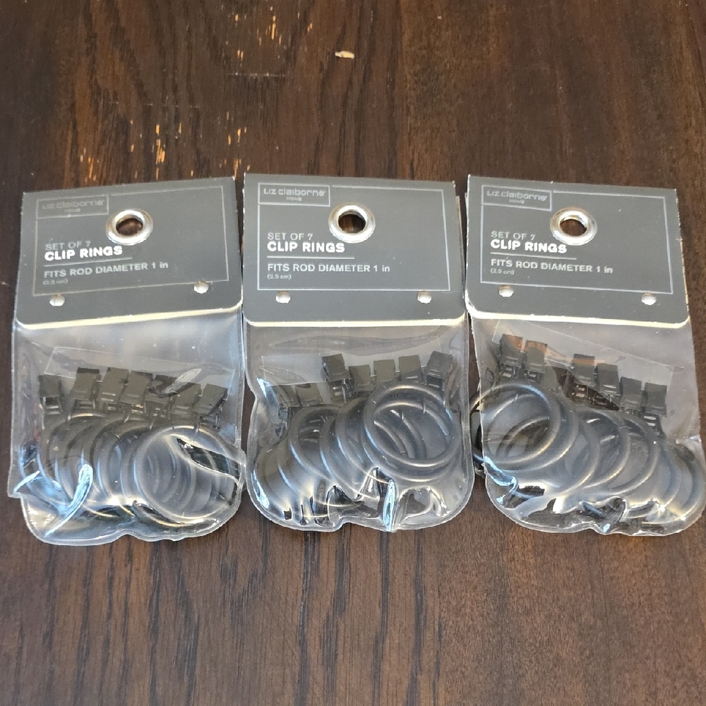 Liz Claiborne Warm Bronze Curtain Clip Rings 3 Sets of 7